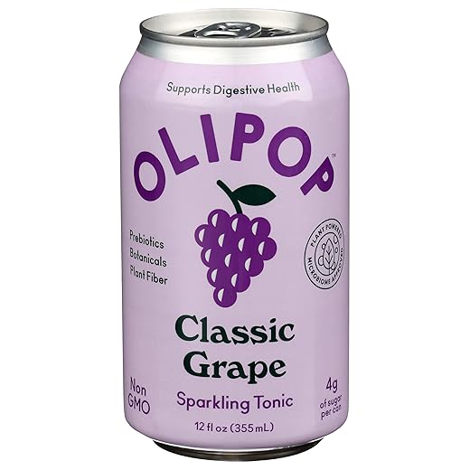 Olipop Classic Grape Prebiotic Soda, 12 Fl Oz