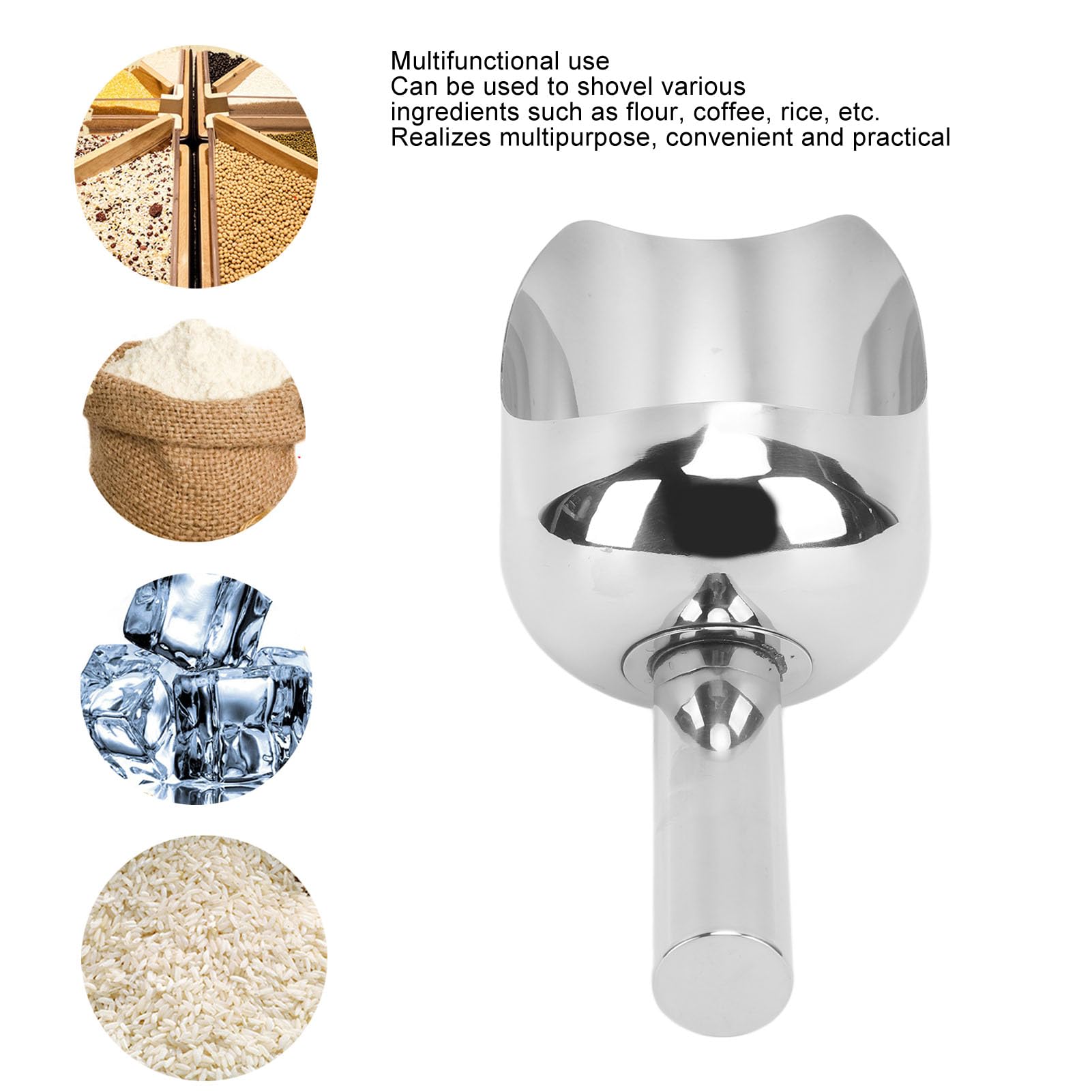 Cuillère à Glace En Acier Inoxydable, Cuillère à Glace Tendance, Cuillère à Glace, Pelle à Nourriture Polyvalente De Grande Capacité Pour Cuisine, Bar, Buffet, Fête, Mariage(s)