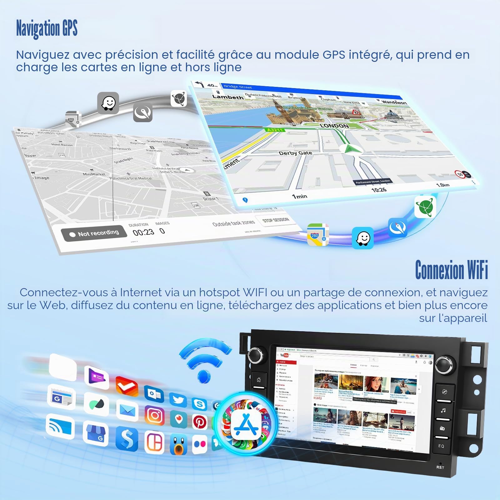 Inefala 4G+64G Autoradio Android 15 pour Chevrolet Epica Tosca Captiva Aveo