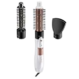 Conair Double Ceramic 3-in-1 Hot Air Brush&comma; 1000W&comma; Interchangeable 1¼" Thermal & ¾” Boar Bristle Attachments for Voluminous Curls & Straight Styles&comma; Hot Air Brush for Fine & Thick Hair
