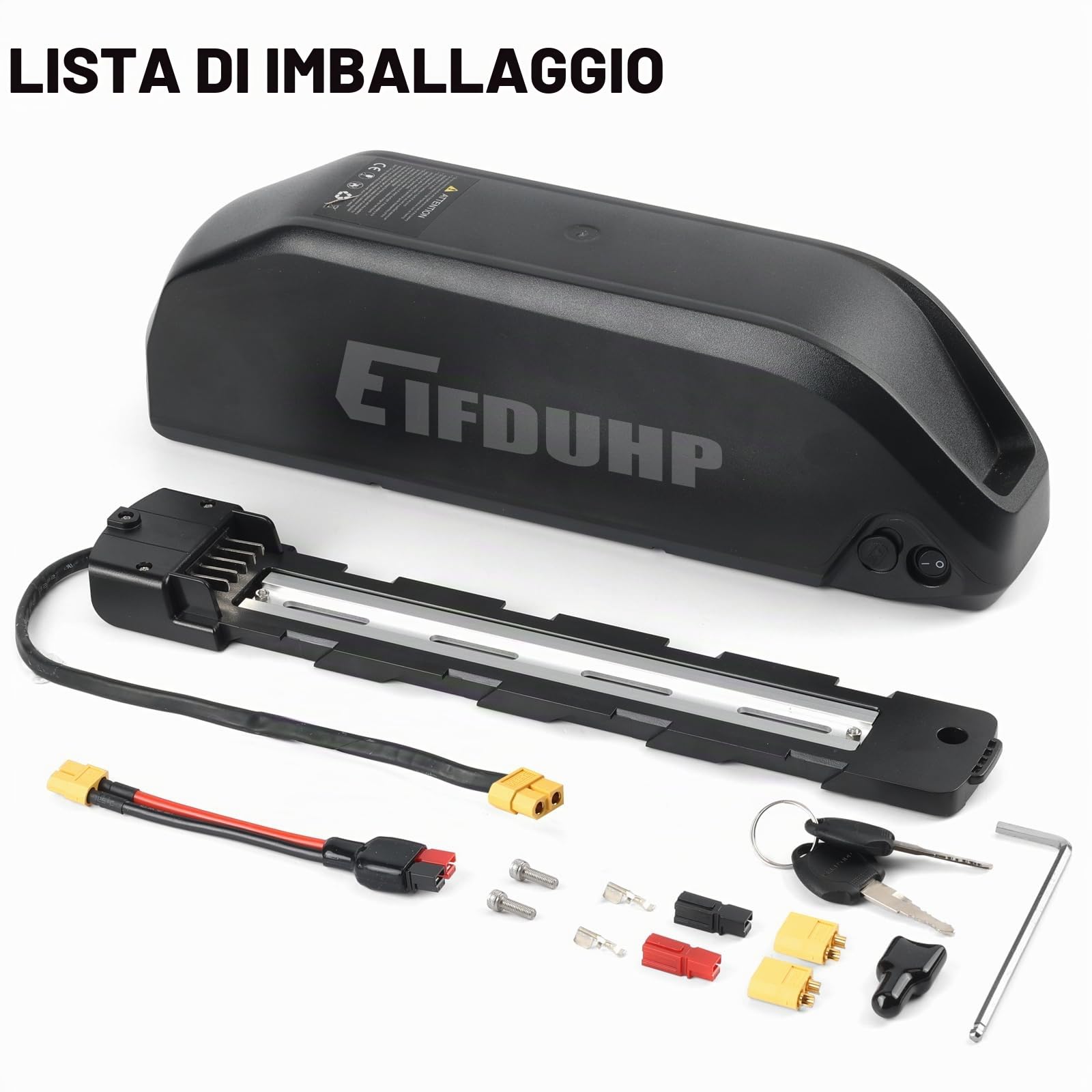 52V Batteria Ebike 20Ah, Batteria Litio Bici Elettrica Grande Capacità per 1500W-250W Motore Bicicletta, con Caricabatterie, Piastra Base 5 Pin e Cella Grado A