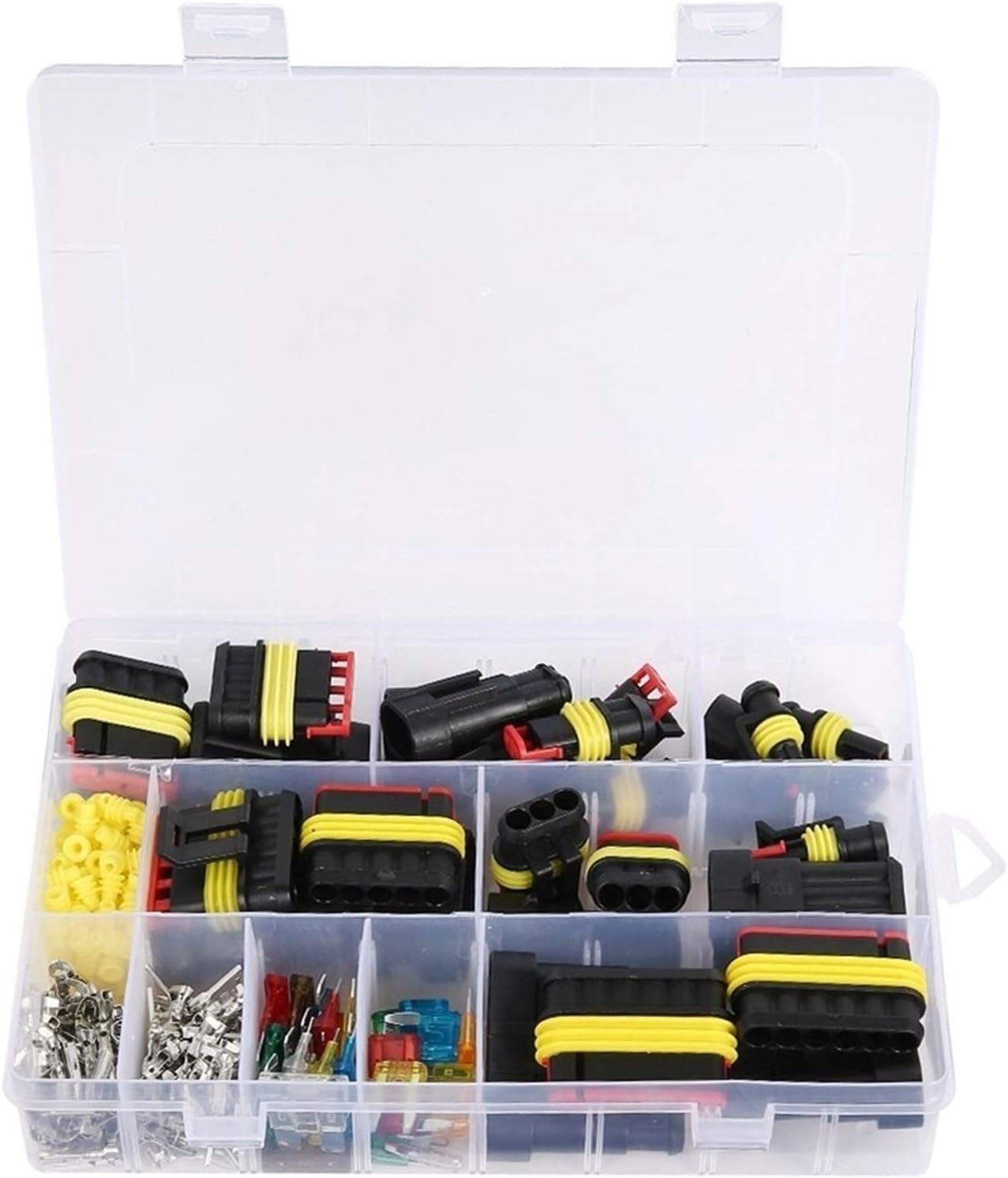 Fuses and Accessories for Car 240Pcs Waterproof 12V Electrical Wire Connector Set with Crimp Terminal and Car Fuse Auto Replacement Parts