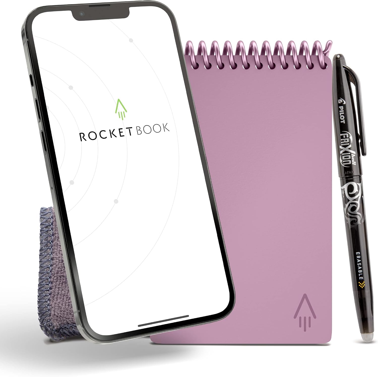 Rocketbook Smart Reusable Notebook, Mini Spiral Notebook, Pink, (3.5" x 5.5")