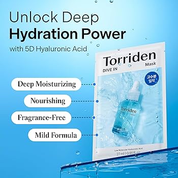 Amazon.com : Torriden DIVE IN Hyaluronic Acid Facial Mask (10