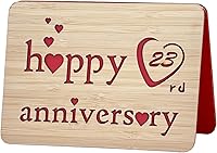 Vista 8 de Tarjeta de 5 aniversario de madera, hecha a mano, 5 años, aniversario de boda, tarjetas de regalo de felicitación, tarjeta de aniversario de cinco