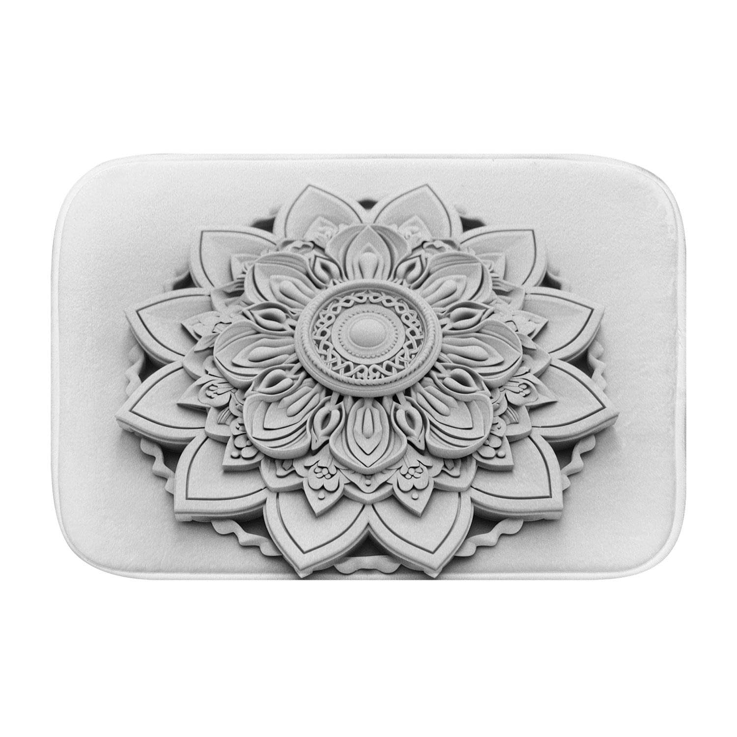 Tapis de bain absorbant et antidérapant en mousse Fleur 3D