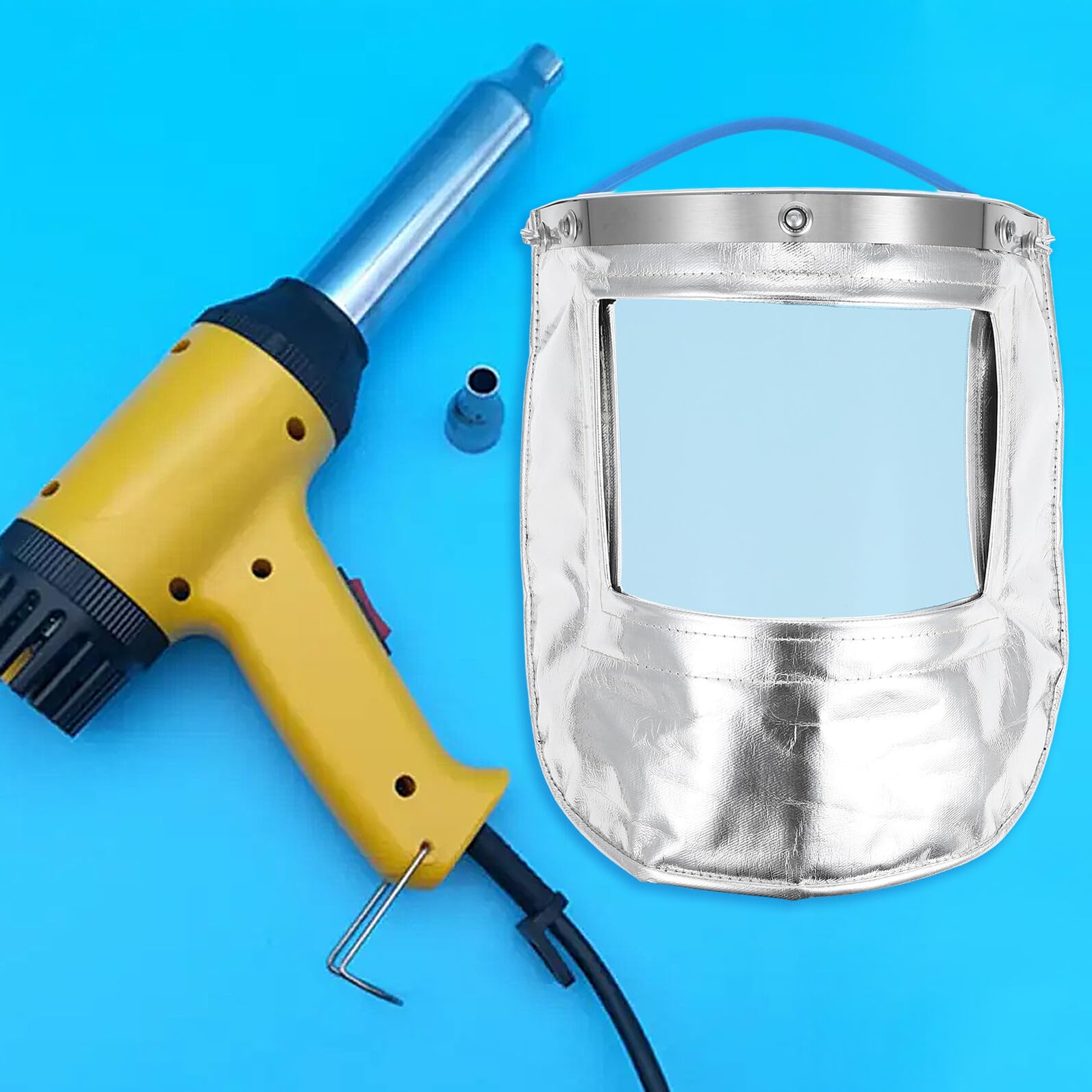 VALICLUD Hitzeschutzmaske Vollgesichtsmaske aus Aluminiumfolie Silber