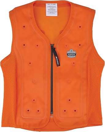 Ergodyne mens Chill-its 6685 Dry Evaporative Cooling Vest - Zipper Closure