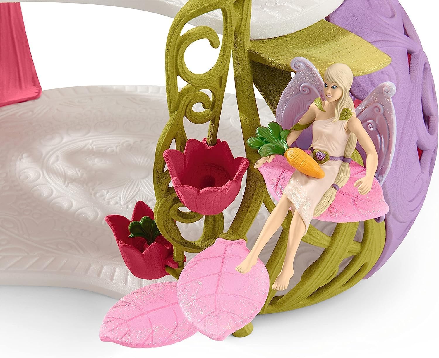 schleich BAYALA | Kwiatowy domek z jednorożcami, jeziorem i stajnią 42445 | zestaw z elfką, wiewiórką chmurką i akcesoriami | mały prezent dla dziewczynek i chłopców | figurka od 5 lat | 71 elementów