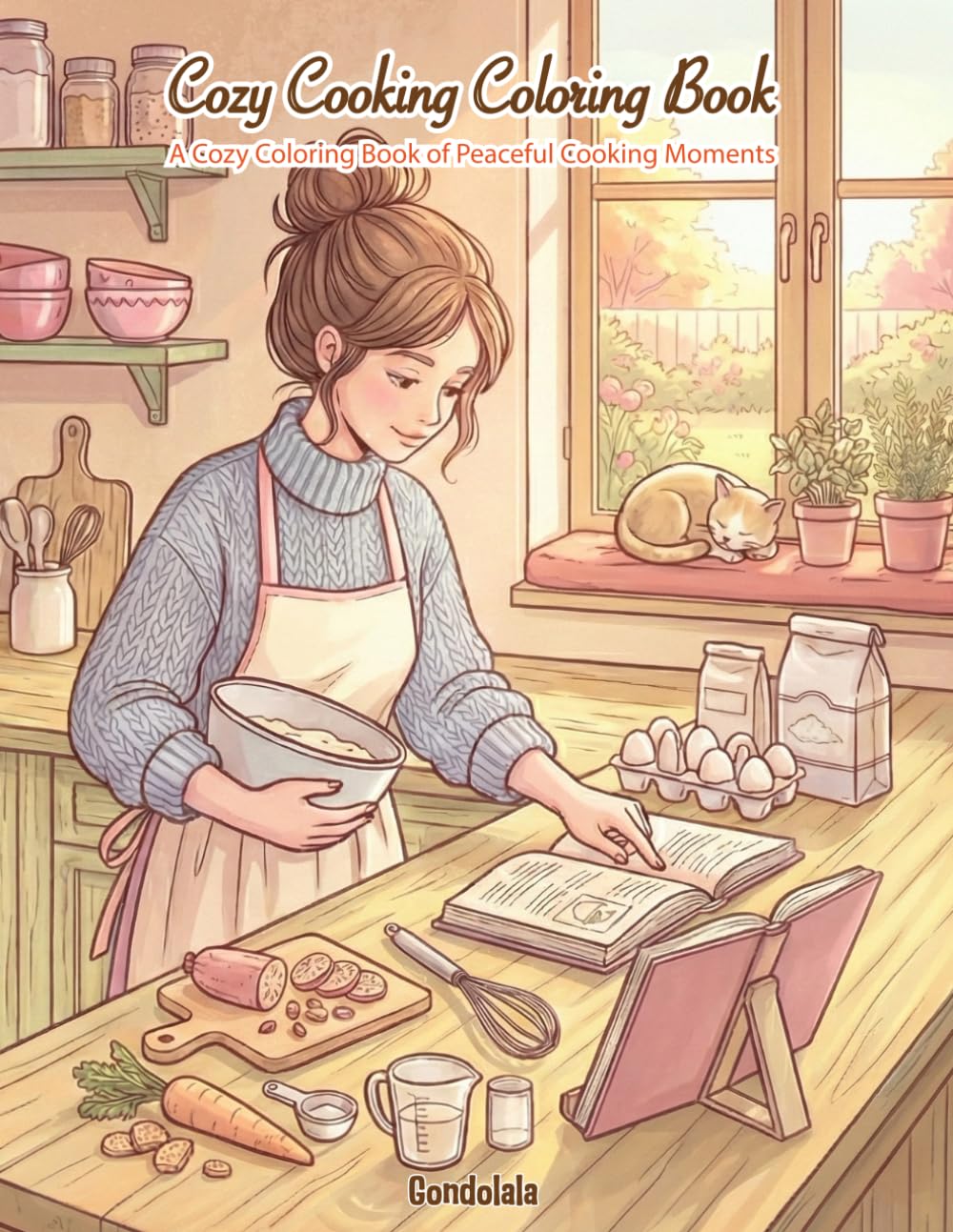 Cozy Cooking Coloring Book: 24 Relaxing Kitchen Scenes with a Girl in Every Illustration for Stress Relief, Mindfulness, and Cozy Creativity (The Cozy Coloring Book Series)