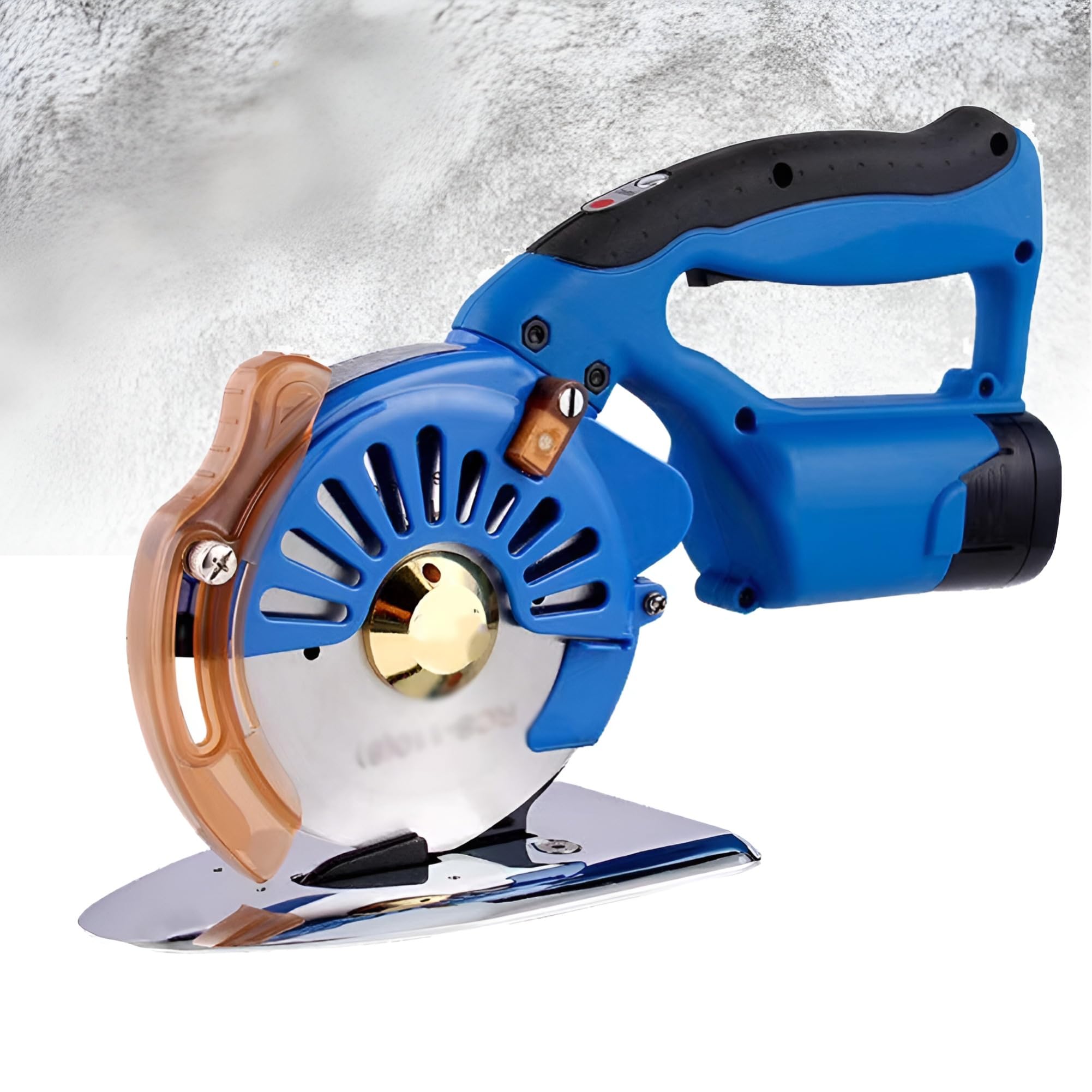 Taglierina elettrica a batteria, coltello rotativo da 125mm con batterie doppie 16.8V, regolabile a 5 velocità, luce a LED, tagli fino a 40mm di pelle spessa, tappeto, stoffa per la lavorazione e il c
