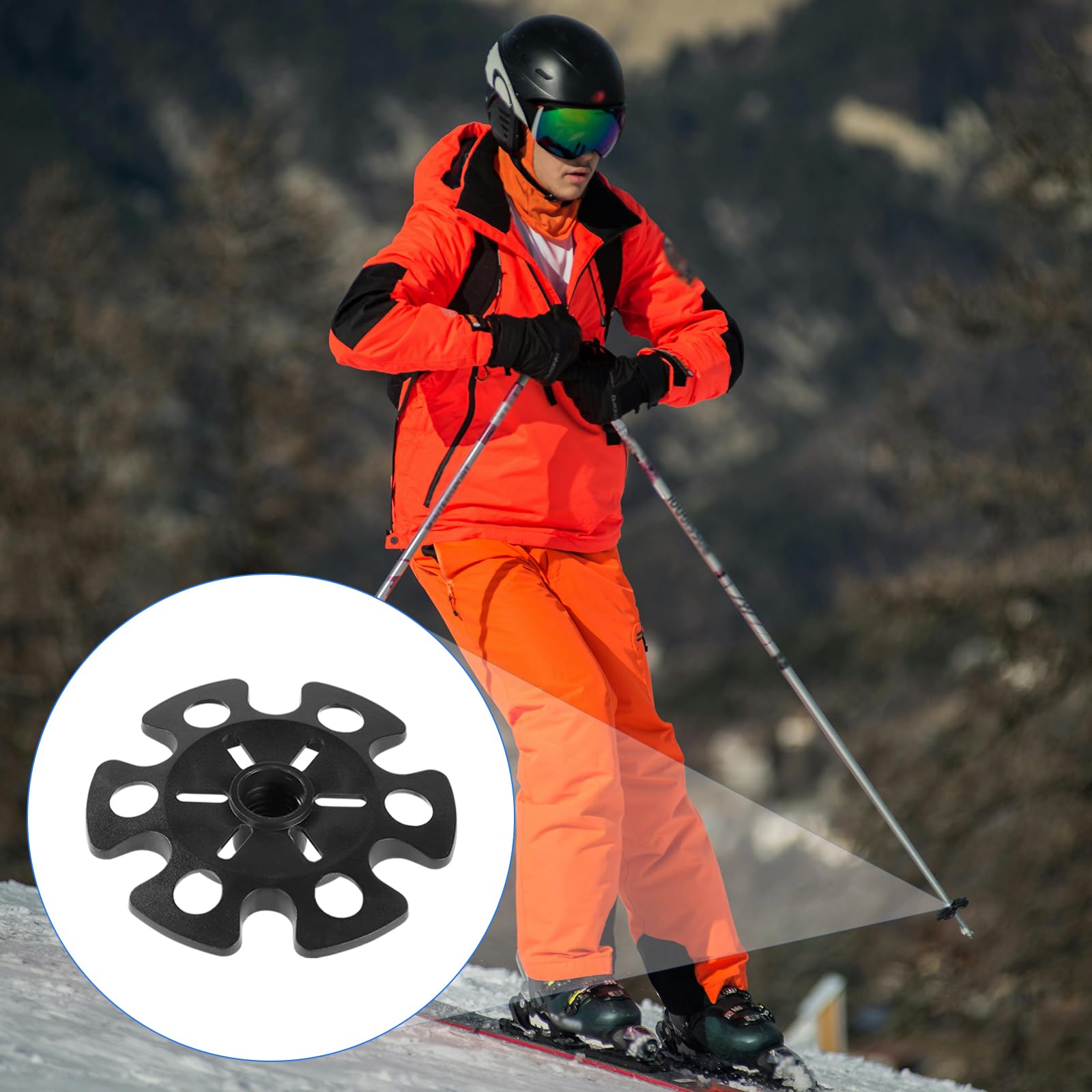 Gosknor 8pcs Paniers à Neige pour Bâtons de Randonnée, Panier pour Bâtons de Ski, Noir, Classique, Sports d'hiver
