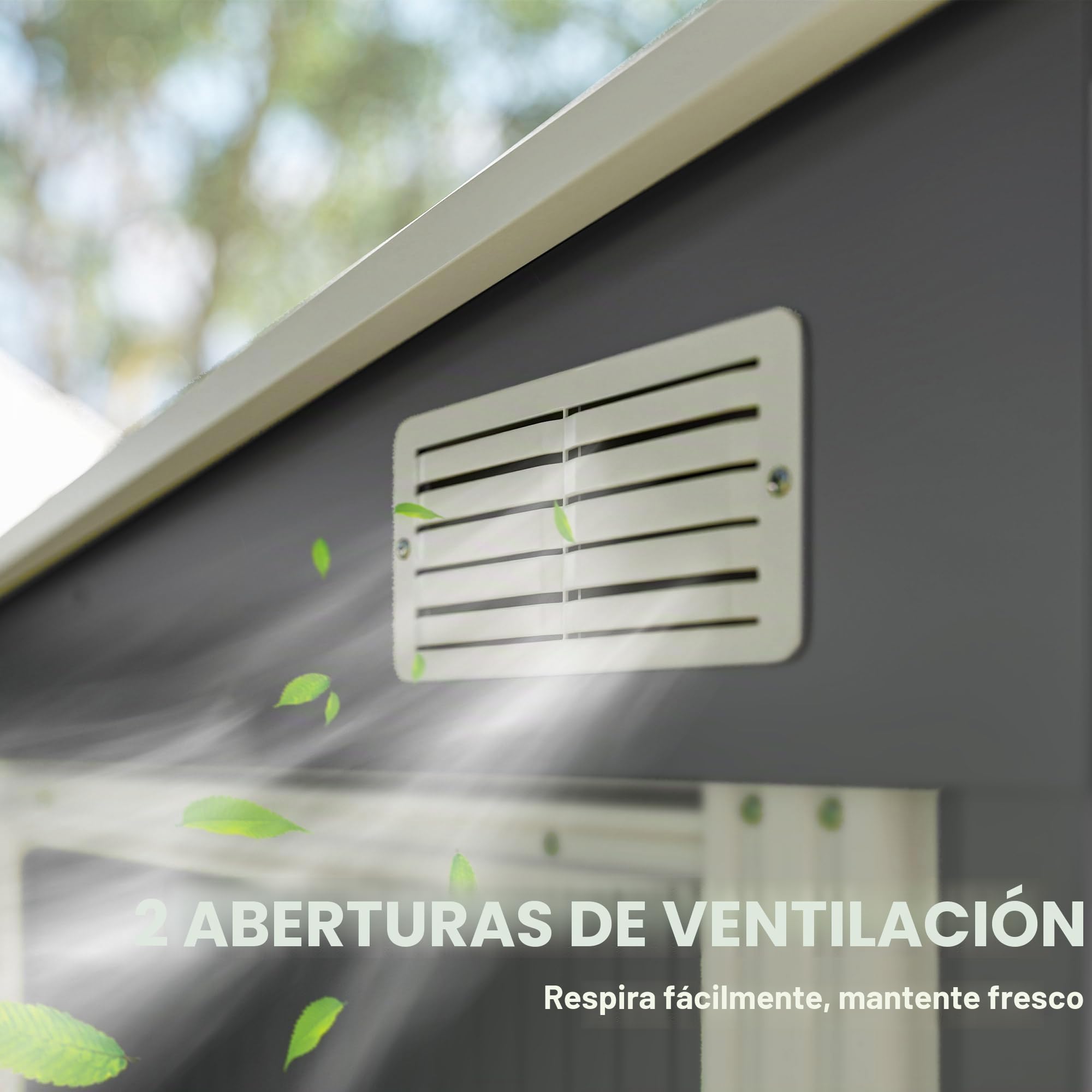 Outsunny Cobertizo de metal de 2,81 m², 154 x 206,5 x 181 cm, cobertizo de jardín con tejado a un agua, base, puerta corredera, resistente a la intemperie, caseta de jardín, para exteriores, jardín