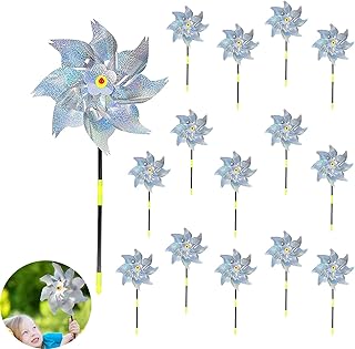 Ambolio Anti-Oiseaux Moulin à Vent,Moulin à Vent pour Oiseaux,Répulsif Oiseaux,Effaroucheur Oiseaux,pour Éloigner Les Oiseaux,pour Protéger Les Jardins des Oiseaux,15 Pièces. (15)