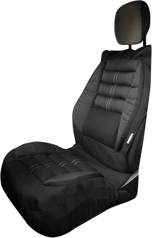 Kine Travel 169822 Voiture Couvre-Siège Ergonomique Confort Intégral - approuvé par un Kinésithérapeute, Noir