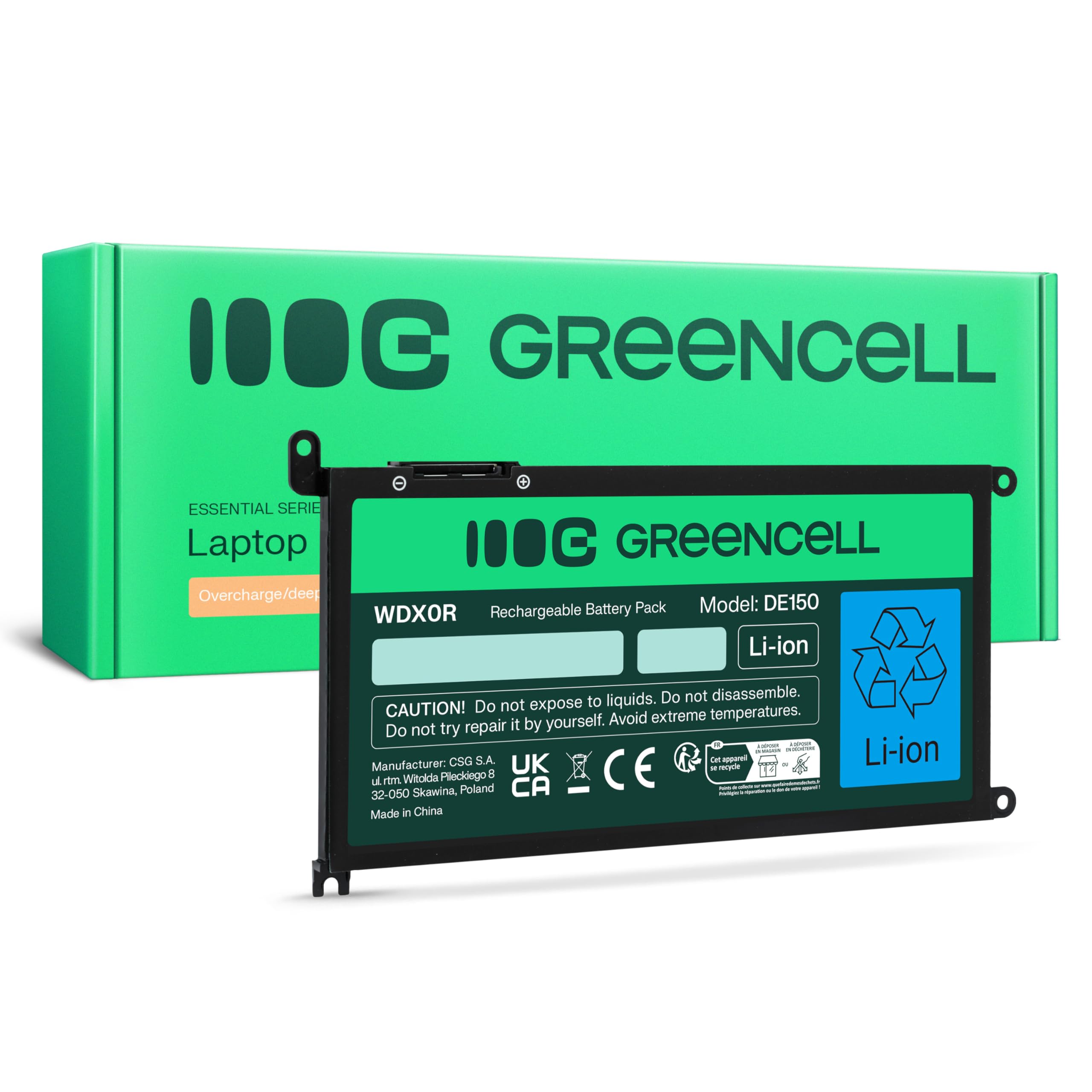 Green Cell WDX0R WDXOR Battery for Dell Inspiron 13 5368 5378 5379 7368 7378 15 5565 5567 5568 5570 5575 5578 5579 7560 7569 7570 7579 7580 17 3785 5765 5767 5770 Vostro 3580 3581 3584 5468 5471 5568