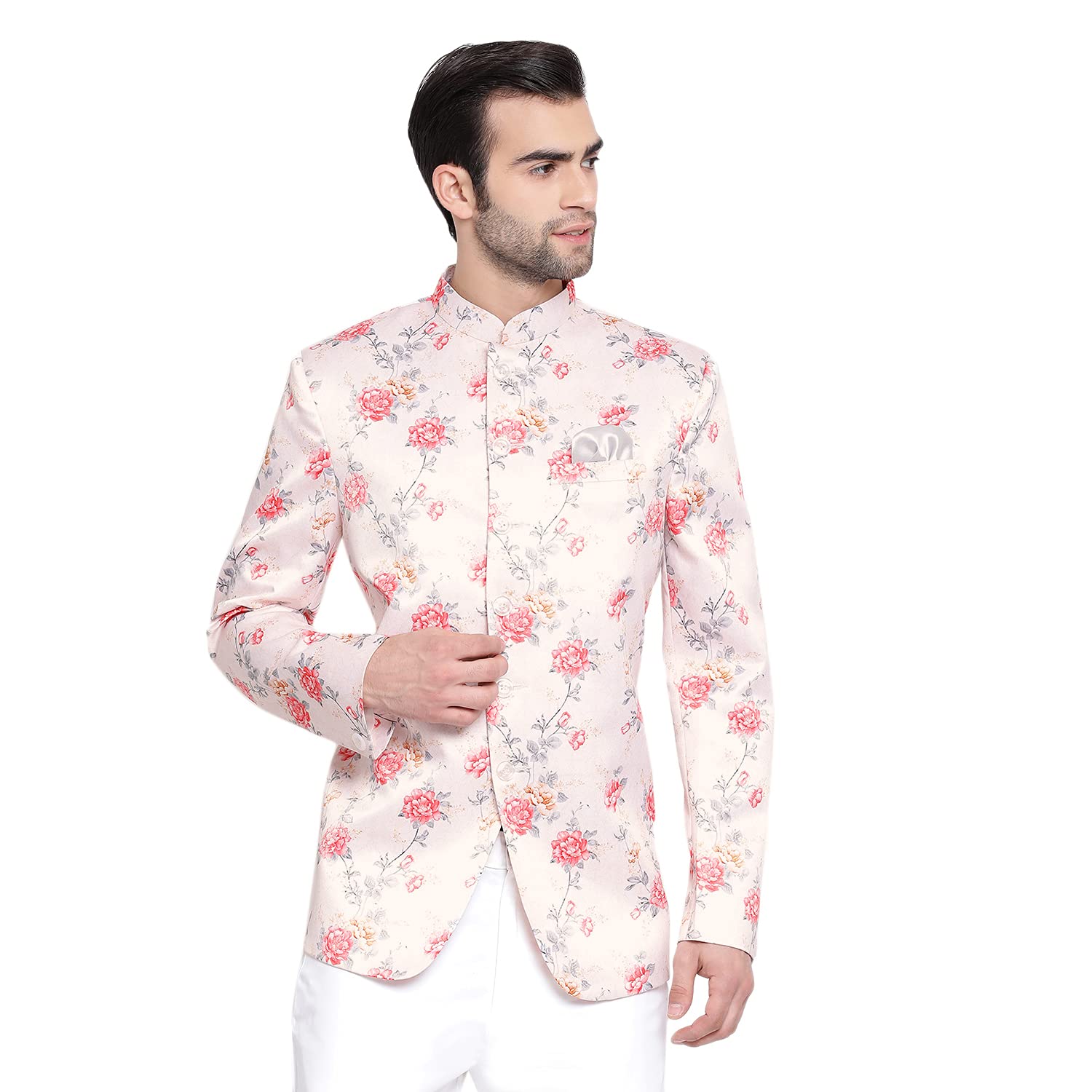 vastramay Mens Silk Blend Blazer - Timeless Style, Versatile Elegance, and Superior Comfort | Floral Digitally Printed Premium Quality Jodhpuri Jacket for Formal and Casual Occasions-picture-38