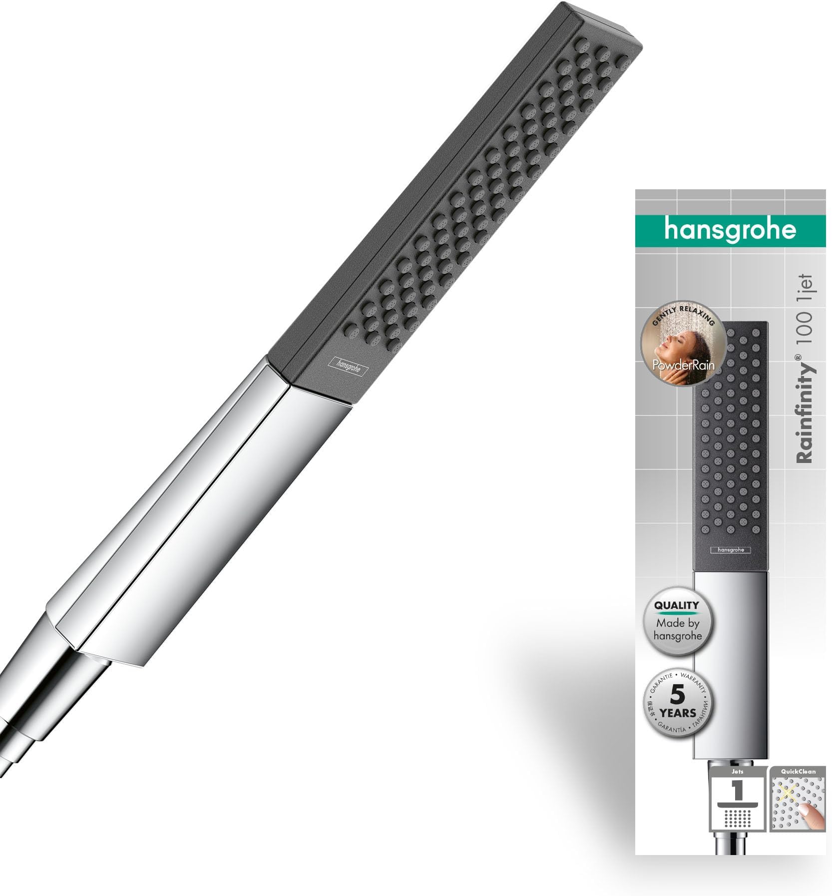 hansgrohe Rainfinity Water-Saving Shower Head 100 mm PowderRain Chrome