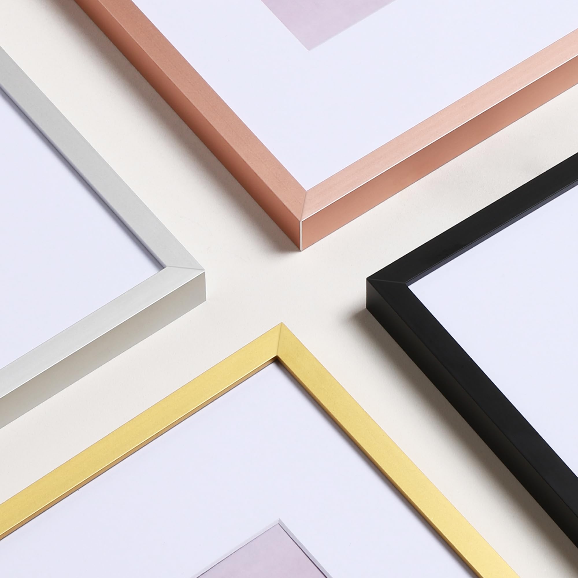 upsimples 16x16 Aluminum Picture Frame with mat for 12x12, Gallery Wall Decor Metal Photo Frames Set of 2, Gold