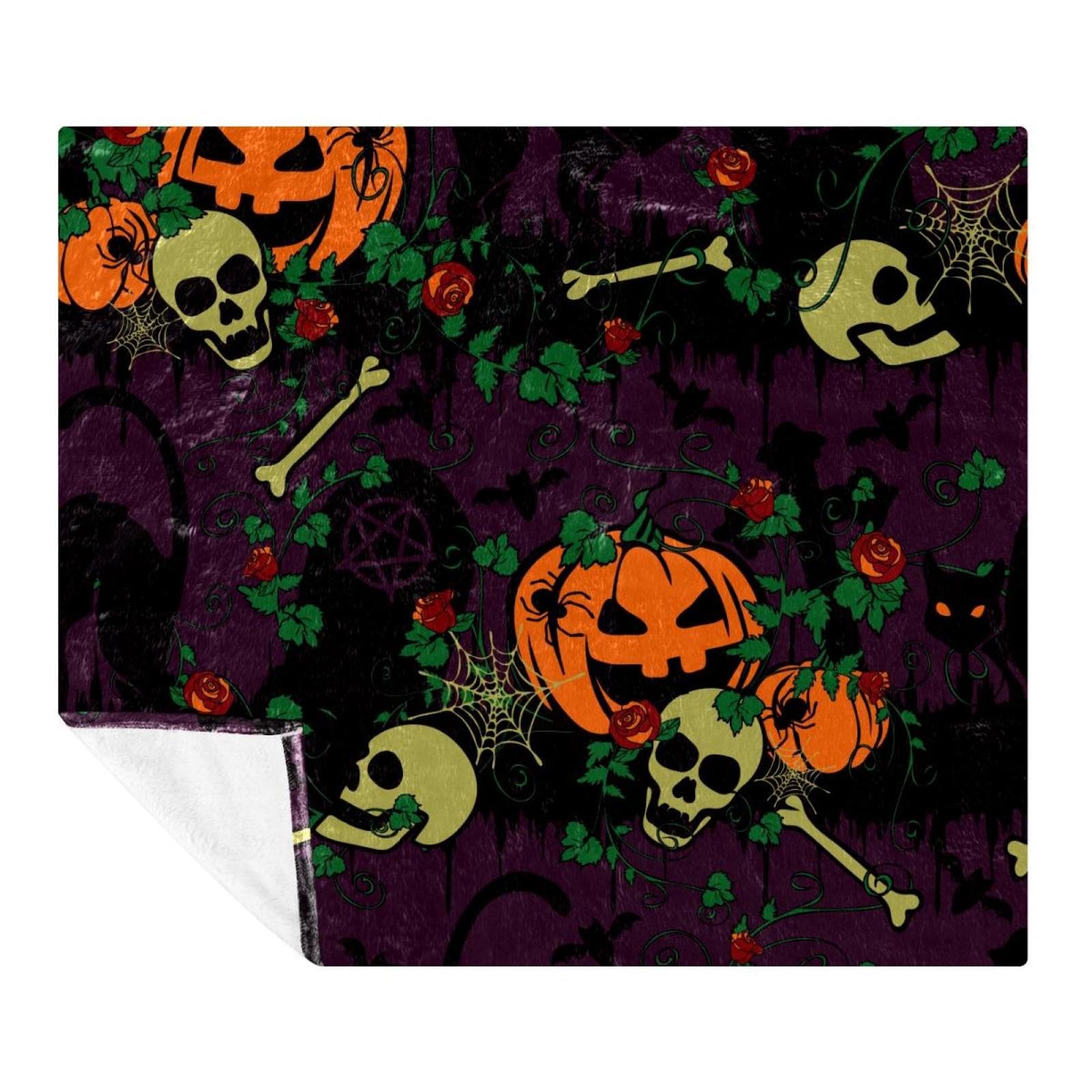 Couverture plaid microfibre légère décoration Halloween lit canapé voyage voyage