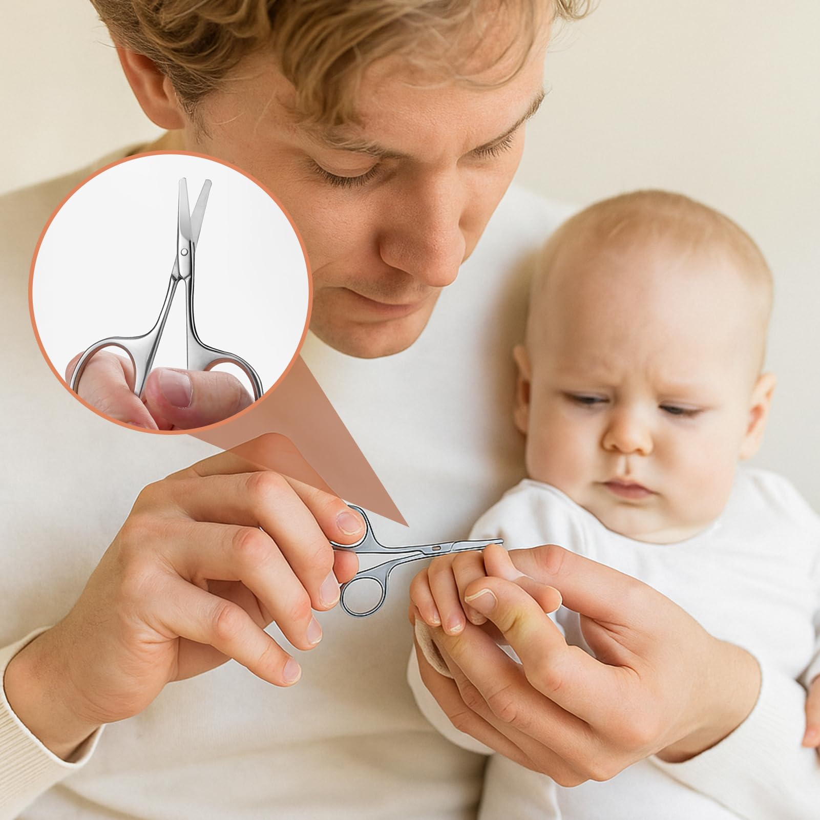 Ciseaux Ongle, Bord Arrondi en Acier Inoxydable Très Tranchant, Petit Ciseaux, Appliquer Sur les Ongles des Mains et des Orteils, Coupe Ongle Bebe Argent