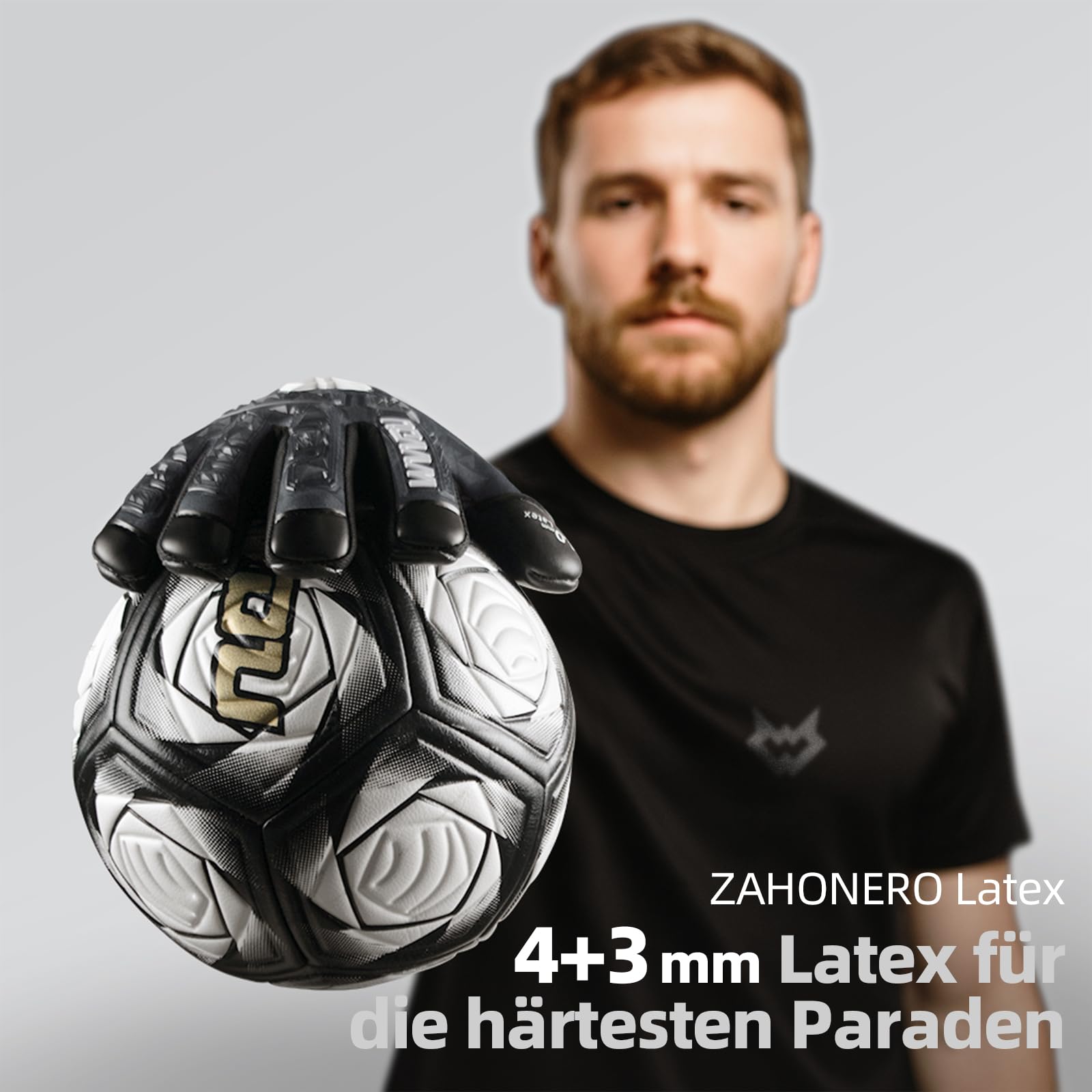 WVVOU Torwarthandschuhe Kinder und Herren, Profi Fußballhandschuhe mit 5 Abnehmbare Fingersaves (Fingerschutze), 4+3mm Latex für Gecko Grip, Silikon-Schlagbereich,Größe 6-11