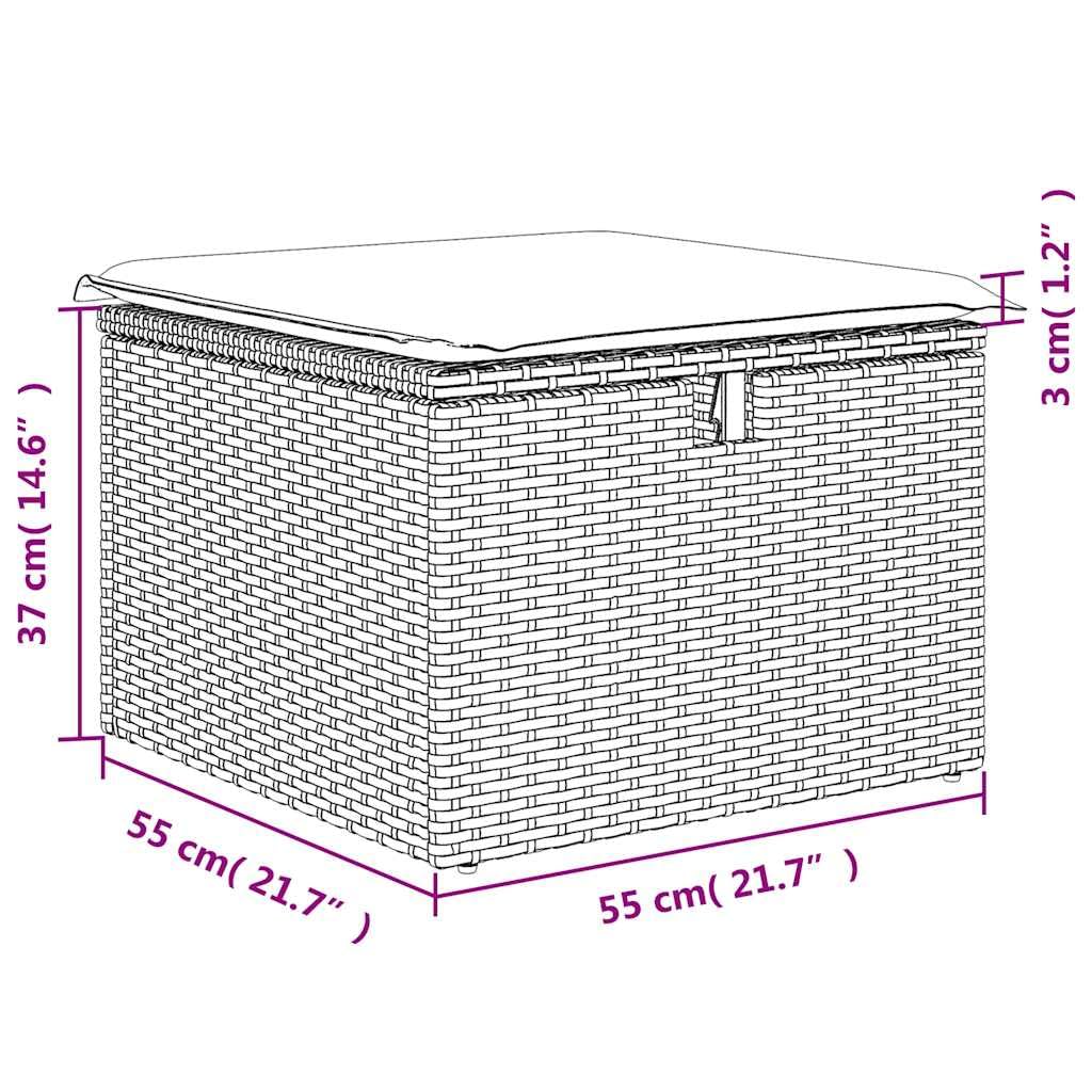 Set Divani da Giardino 9 pz con Cuscini Marrone Polyrattan Rattan Intreccio Resistente per Relax Cena e Conversazione in Esterno