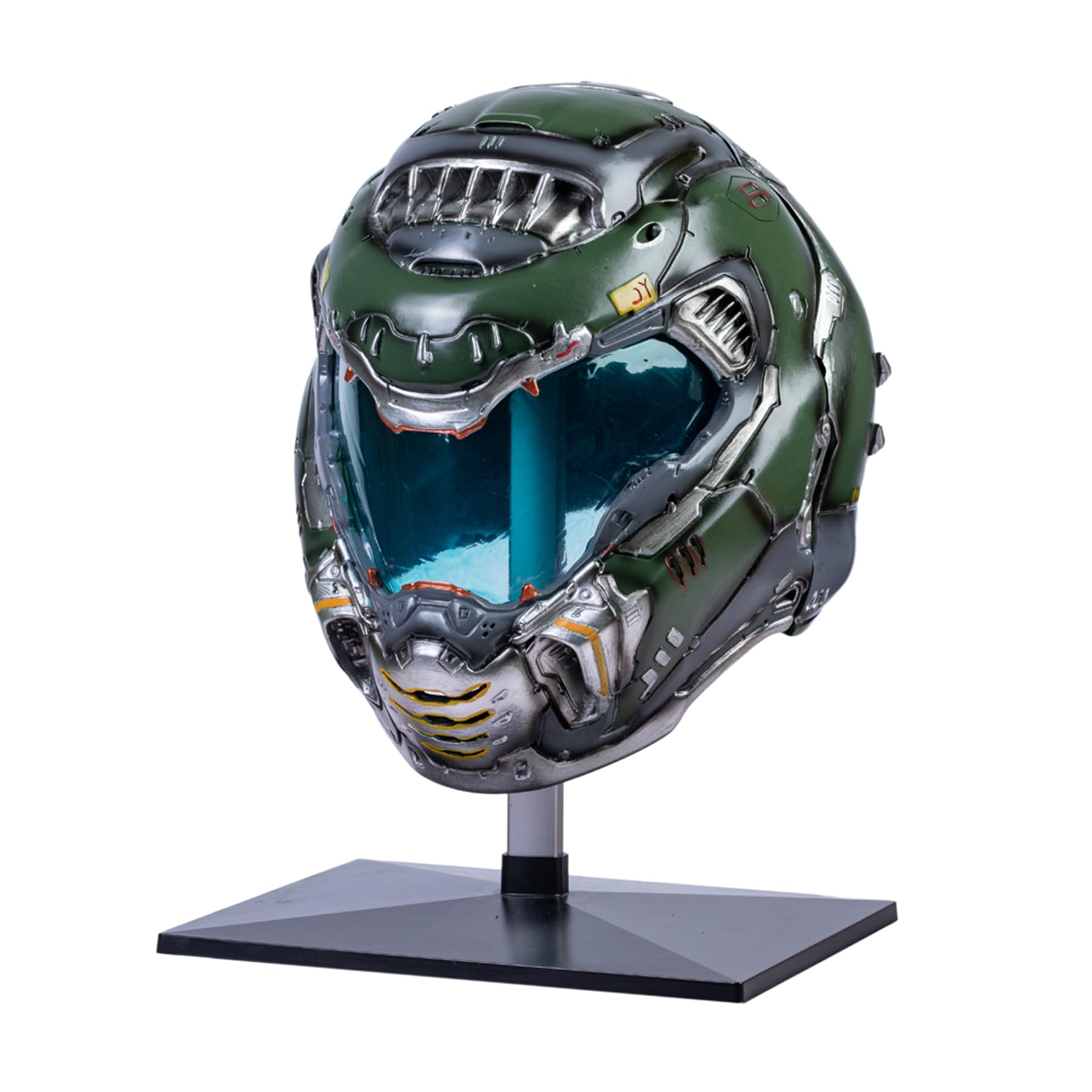 Tcahelly Halloween Resin 2020 Version Green Resin Helmet Cosplay Full Head Mask Game Costume Prop Accessory for Adult Men — image 1