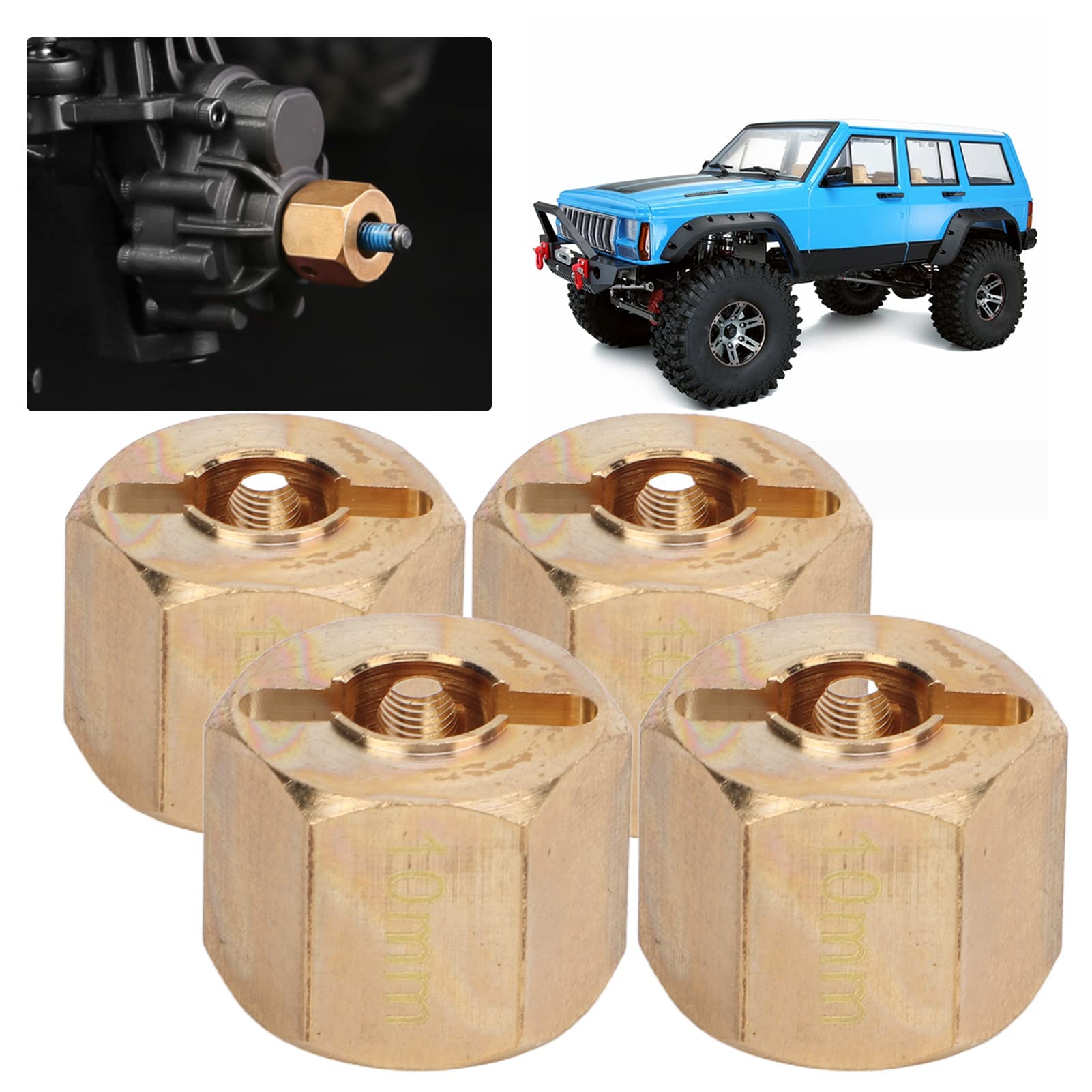 Alomejor Adaptateurs Hexagonaux de Roue RC 12mm Moyeu Hexagonal de Roue en Laiton Adaptateur D'entraînement Hexagonal de Voiture RC Pièces D'extension