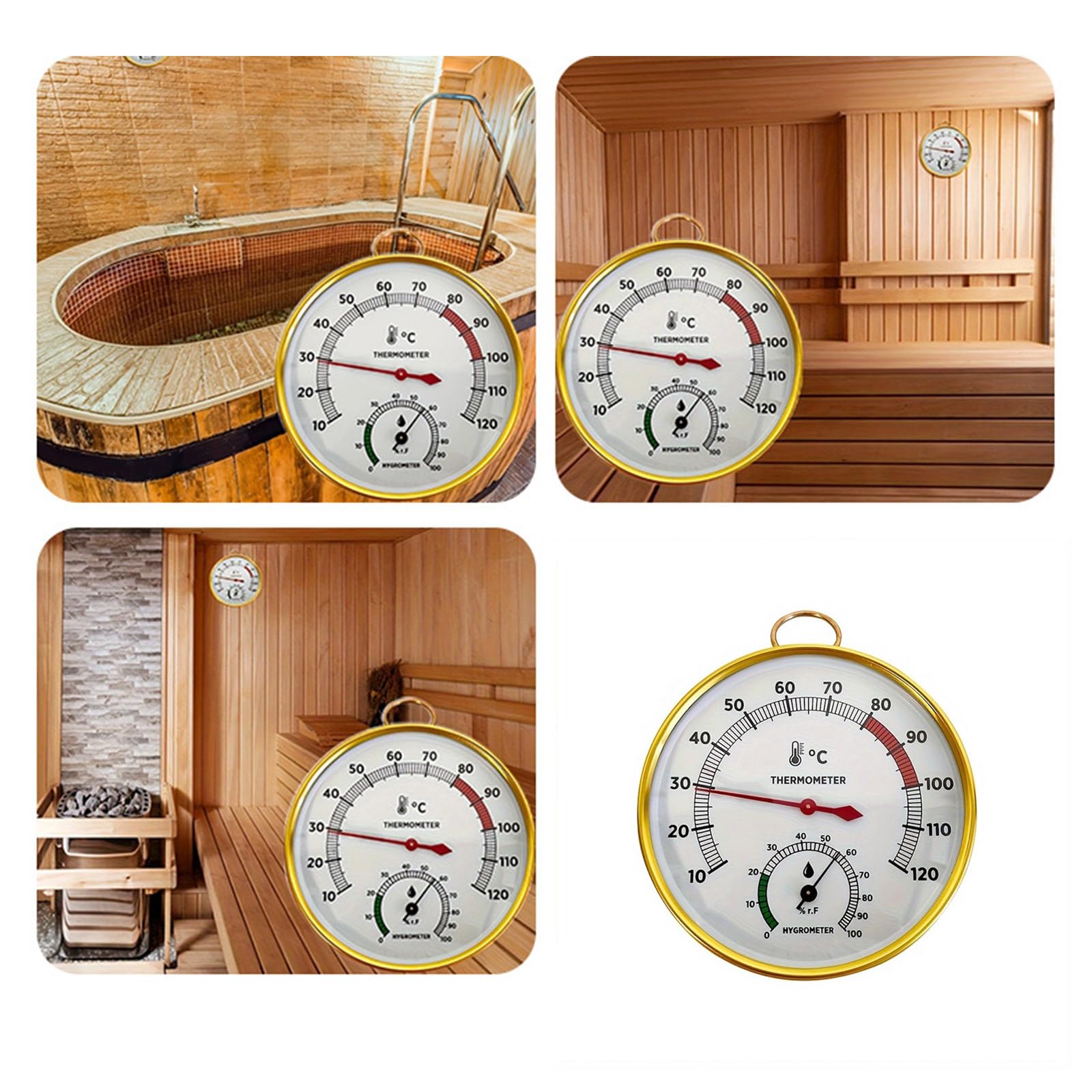Precisions Sauna Room Thermometers Hygrometer with Easy to Read Scale Temperature for Comfort in Showers Centers