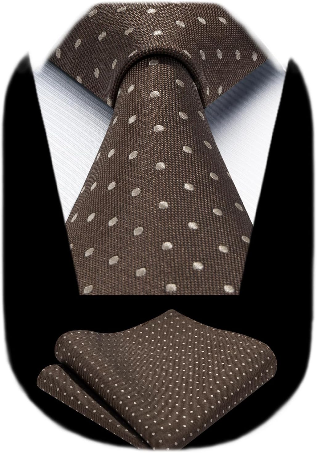 Corbata Hisdern Hombre Lunares Seda Pañuelo Negocios Boda
