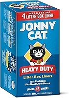 JonnyCat Heavy Duty Tear & Leak Resistant Litter Box Liners with Drawstring - Jumbo Size, 15 Count