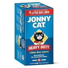 Jonny Cat Litter Box Liners Heavy Duty - Tear Leak Resistant - Drawstring Close - Jumbo 15 Count