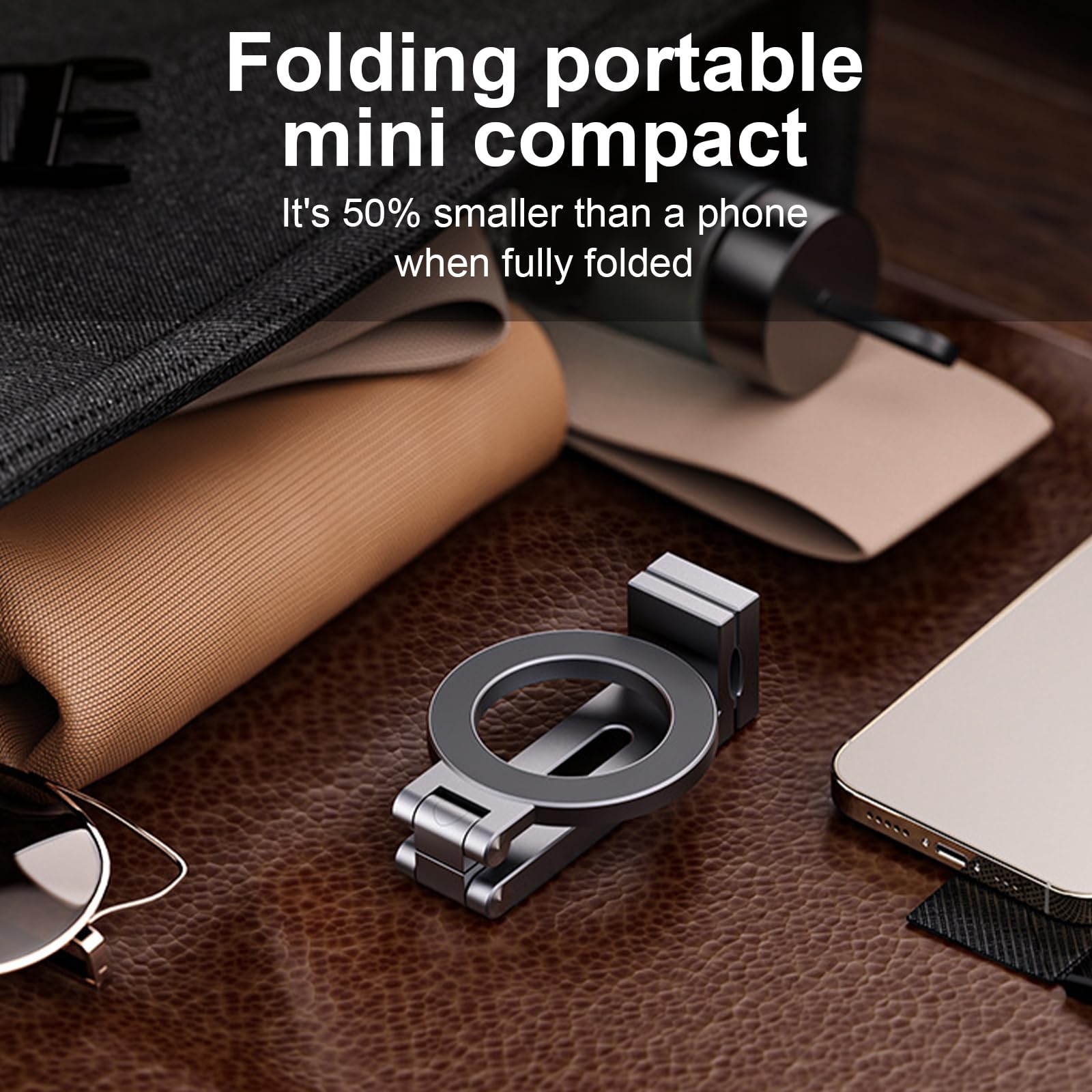 Soporte para teléfono plegable Soporte de teléfono de uso diario de aluminio para viajes