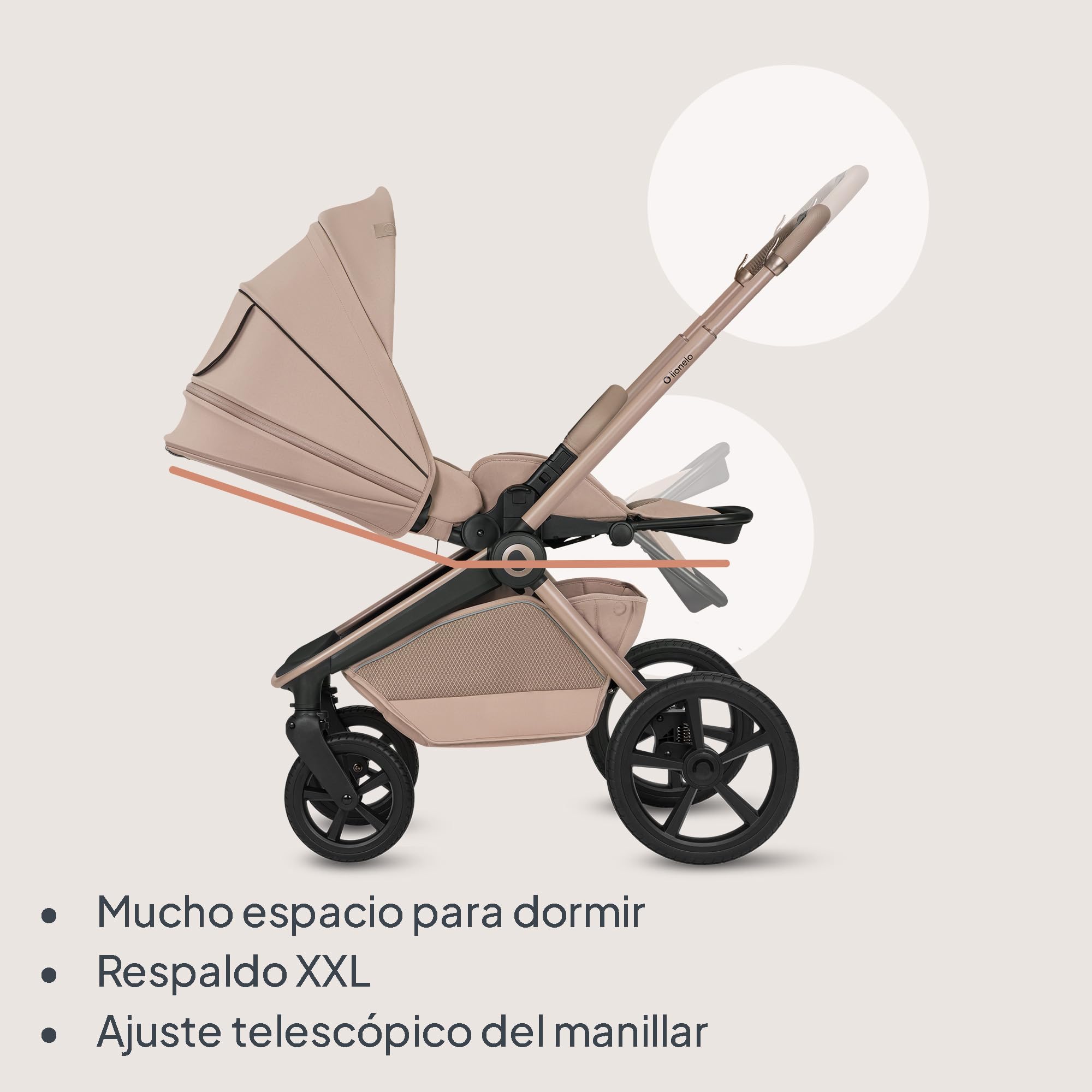 Lionelo Freya Carro Bebe 3 Piezas Carrito de Bebe 3 en 1 (0-4 Años, Hasta 22 Kg), Plegable Capazo, Silla y Silla de Coche I-Size 40-87 Cm, Suspensión, Ruedas PU, Capota UPF50+, Cochecito Bebe