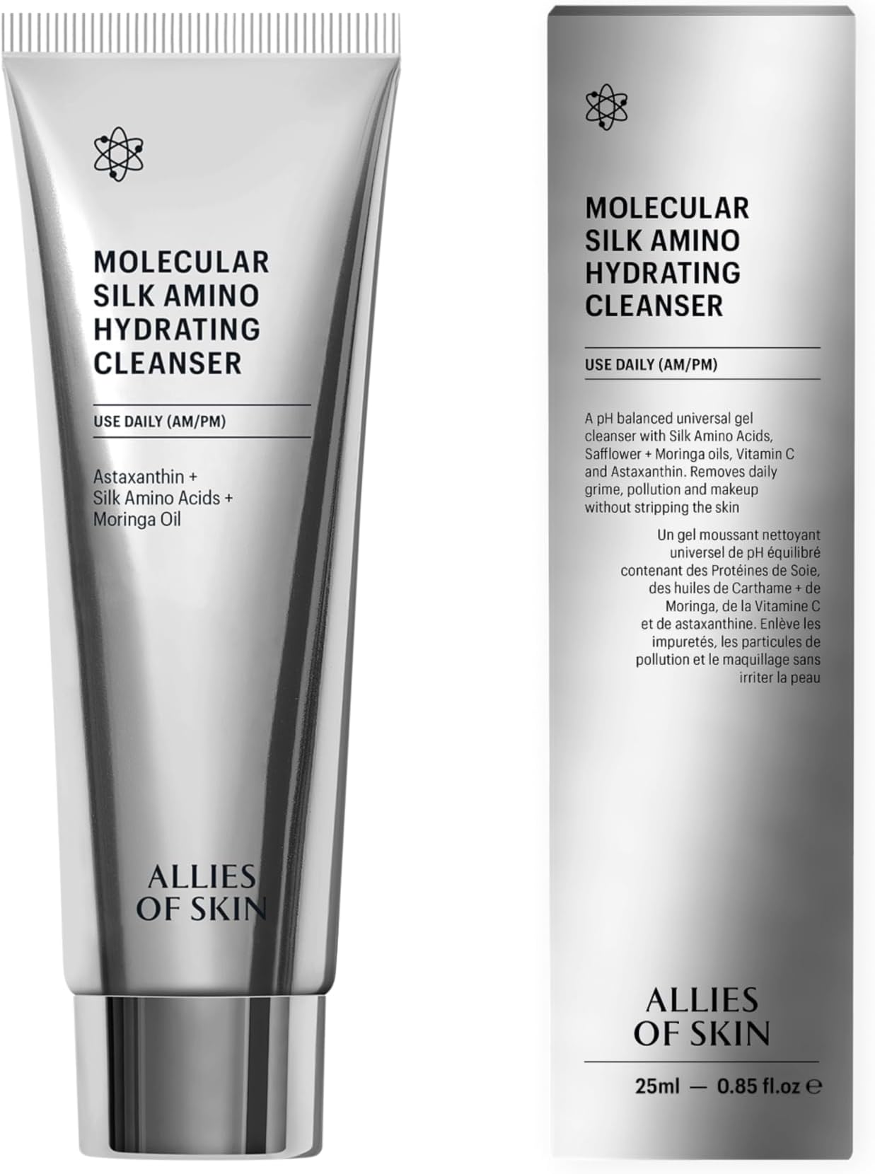 Hydrating Silk Amino Face Cleanser, 0.8 Fl Oz | Gently Cleanses Without Stripping, Softens And Brightens Dry Skin Types With Vitamin C, Astaxanthin, And Moringa Oil