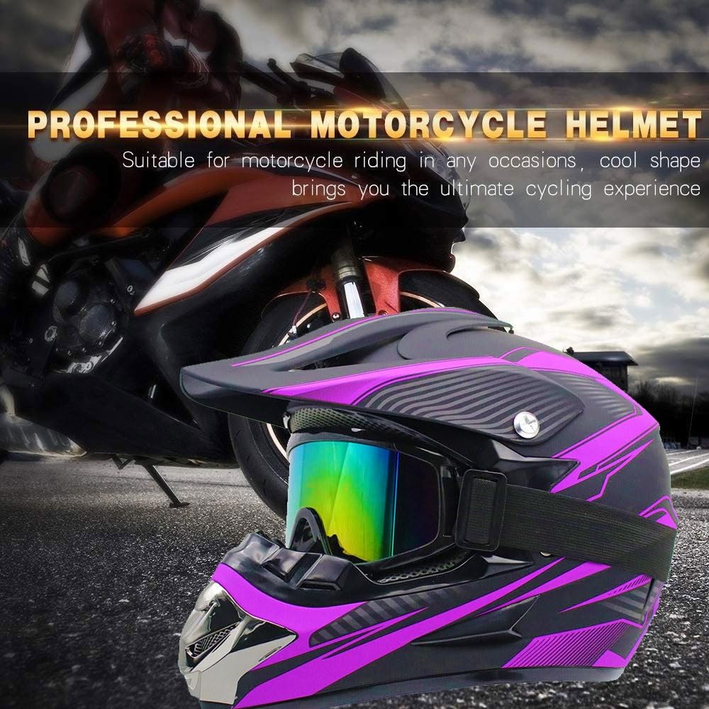 Casco Integrale da Motocross Per Bambini E Adulti, Atv, Fuoristrada, Fuoristrada, Omologato DOT, con Occhiali, Guanti E Maschera