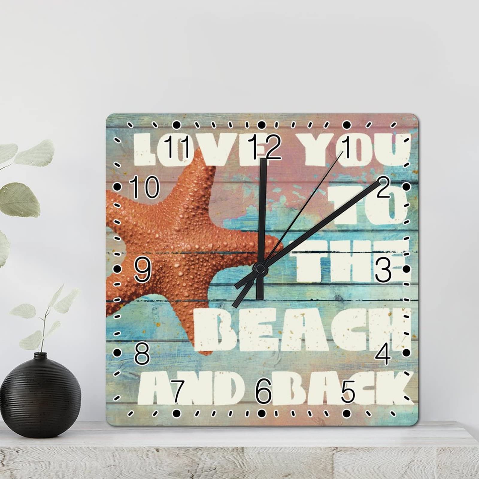 Horloge murale corail silencieuse en forme d'étoile de mer pour salon