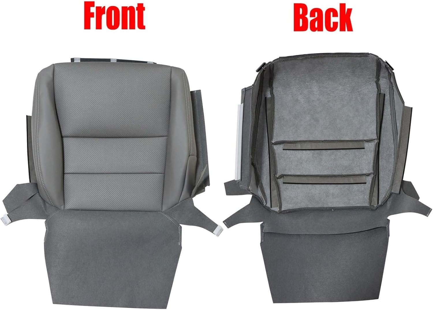 NLQR Front Driver & Passenger Bottom & Top Lean Back Replacement Perforated Seat Covers Gray Microfiber Leather Compatible with Acura TL 2005 2006