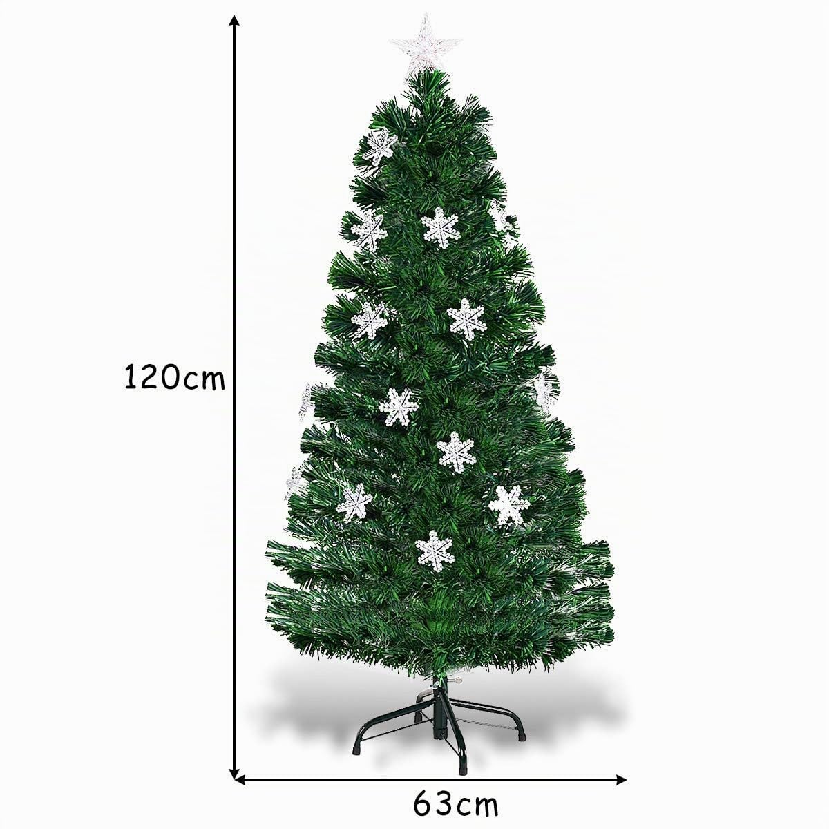 DREAMADE Albero di Natale, Artificiale Illuminato, Albero folto di Natale in PVC con Luce LED, Diverse Altezze (120CM)