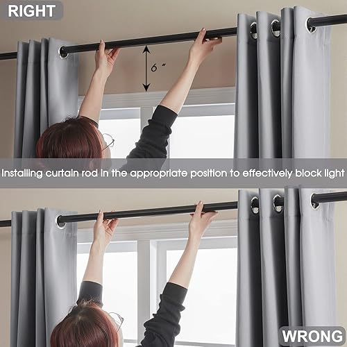 Miniatura 7 de Cortinas 100% opacas, 2 paneles, cortinas de ventana completamente opacas, aislamiento térmico, doble capa con forro negro para cocina, ojales