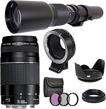 Amazon Com Canon Ef 75 300mm Iii And 500mm F 8 0 Preset Manual Focus Lens Bundle With Ef Eos M Adapter For Canon Eos M M50 M6 M5 M100 M10 Cameras Electronics Amazon Com Canon Ef 75 300mm Iii And 500mm F 8 0 Preset Manual Focus Lens Bundle With Ef Eos M Adapter For Canon Eos M M50 M6 M5 M100 M10 Cameras Electronics