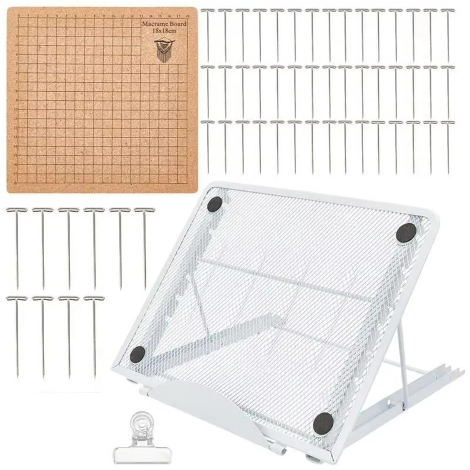 QAUUCP Macrame Project Board Braiding Craft Macrame Board Set Auxiliary Supplies Adjustable Holder DIY Knitting Tassel