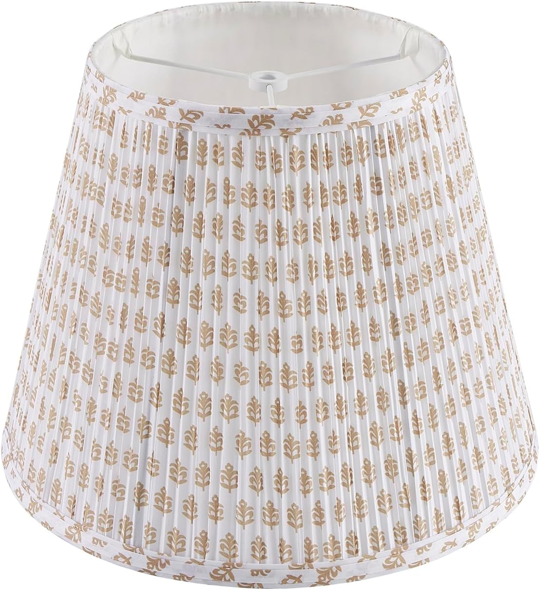 Lamp Shades For Table Lamps,Pleated Lamp Shade 8" Top x 13" Bottom x 10" Slant Height,Empire traditional Lampshade Replacement(Spider Fitter), Fabric Lampshades For Table Lamp (Brown Floral)