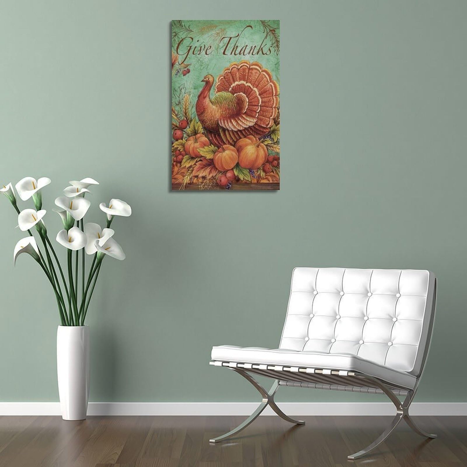 CWLLOG Stampa artistica da parete su tela, poster per festival del Ringraziamento, festa del Ringraziamento, festa della Turchia, decorazione moderna per soggiorno e camera da letto, 60 x 90 cm