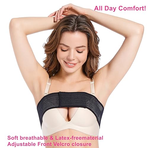 Miniatura 3 de EVEROVE Banda estabilizadora de implantes mamarios, correa de aumento y reducción postoperatoria, cinturón de soporte médico para el pecho, vendaje