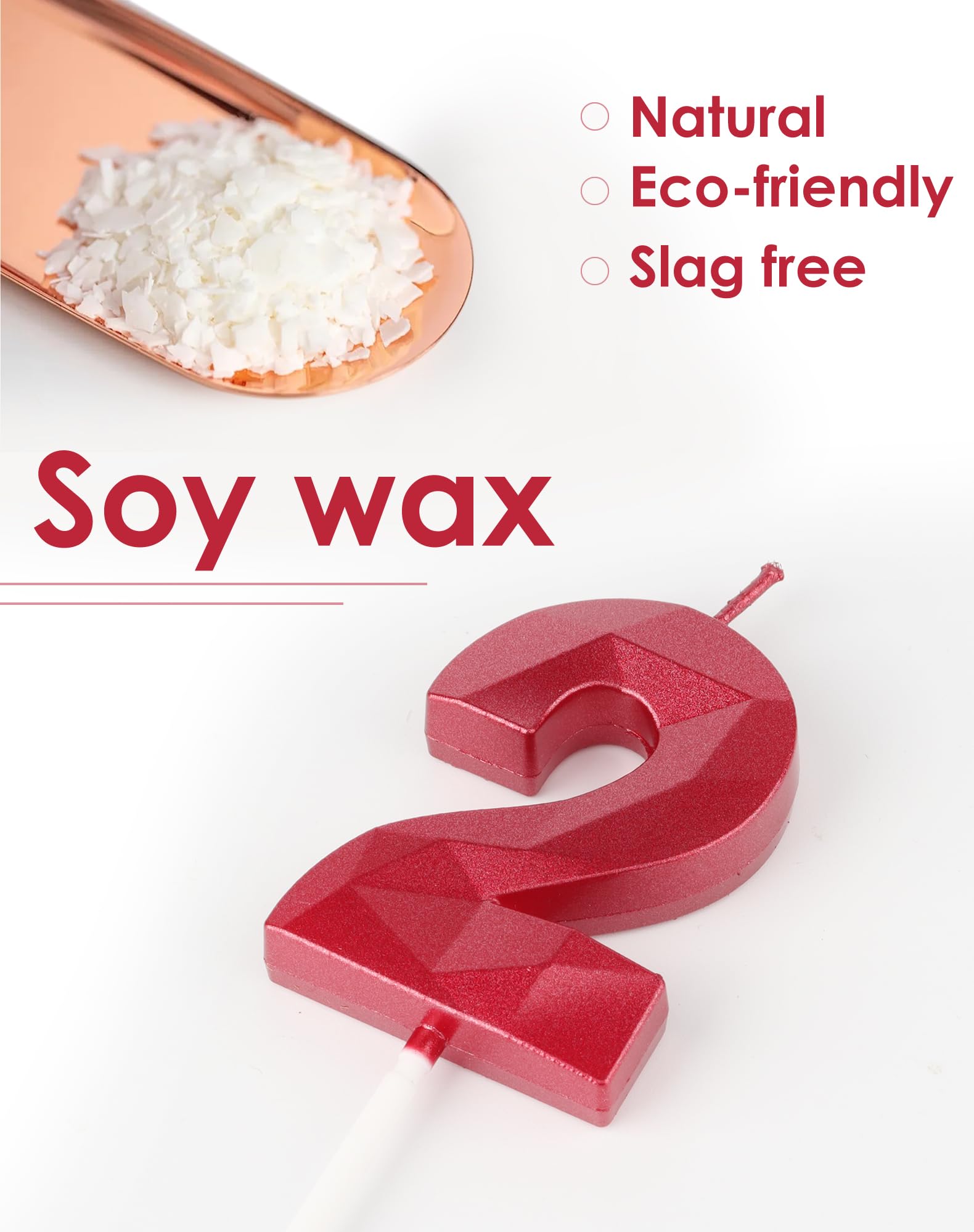 Candela Numero 10 Rosso Per Torte - Decorazione 3D Compleanno/anniversario - 2 Pezzi Da 5cm - Foto 9