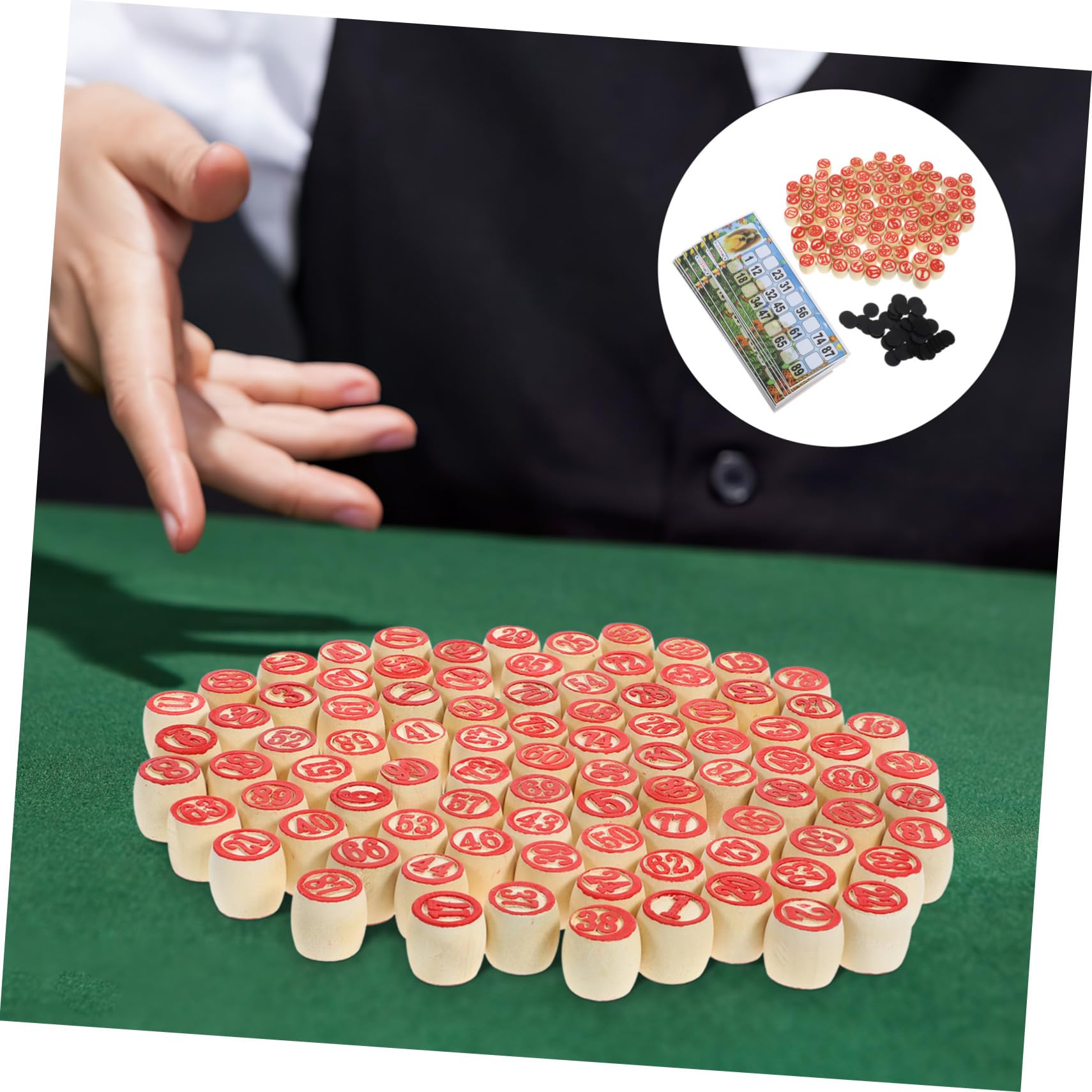 Jeu de Bingo de Fête en Bois, Set Jeu, Jeu Famille Adulte
