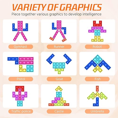Miniatura 8 de VIAI - Juguetes antiestrés para reventar burbujas juguete sensorial de gran tamaño para aliviar la ansiedad y el autismo rompecabezas de mesa para