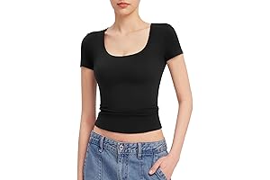 puimey top Women's T Shirts Short Sleeve Scoop Neck